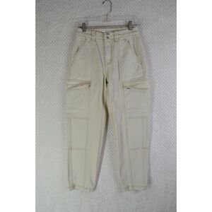 Pacsun Women's XS Bone Utility Cargo Baggy Pants with Contrast Stitching